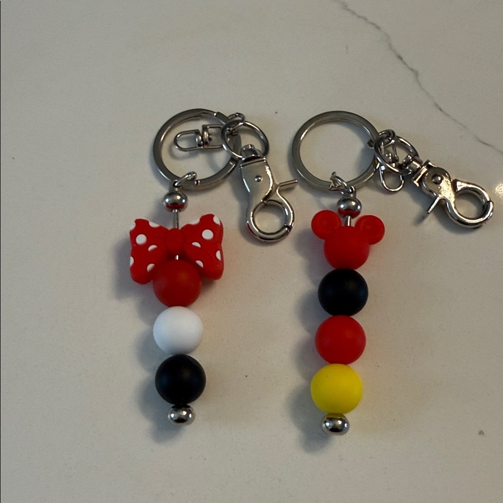 Mickey and Minnie Silicone Keychains